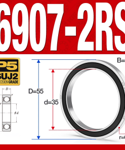 Vòng bi - bạc đạn 6907-2RS  (Phớt cao su - 35*55*10 mm)