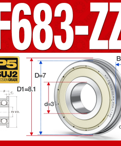Vòng bi - bạc đạn F683-ZZ (Mặt bích -  3*7*4 mm)