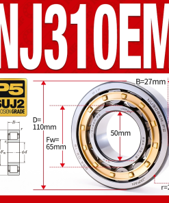 Vòng bi đũa - bạc đạn đũa trụ NJ310EM (Chặn trục 1 chiều - lồng cách bi Đồng - kt 0*110*27 mm)