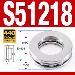 Vòng bi - bạc đạn S51218 (Chặn trục - Inox440C - 90*135*35 mm)
