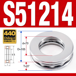 Vòng bi - bạc đạn S51214 (Chặn trục - Inox440C - 0*105*27 mm)