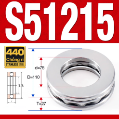 Vòng bi - bạc đạn S51215 (Chặn trục - Inox440C - 75*110*27 mm)