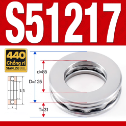 Vòng bi - bạc đạn S51217 (Chặn trục - Inox440C - 85*125*31 mm)