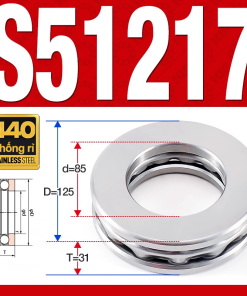 Vòng bi - bạc đạn S51217 (Chặn trục - Inox440C - 85*125*31 mm)