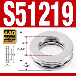 Vòng bi - bạc đạn S51219 (Chặn trục - Inox440C - 95*140*40 mm)
