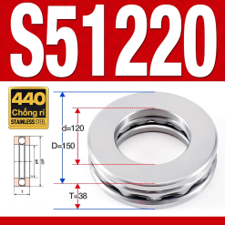 Vòng bi - bạc đạn S51220 (Chặn trục - Inox440C - 100*150*38 mm)