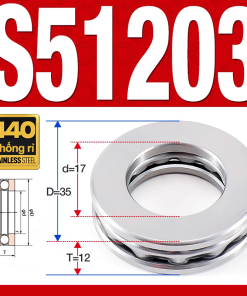 Vòng bi - bạc đạn S51203 (Chặn trục - Inox440C - 17*35*12 mm)