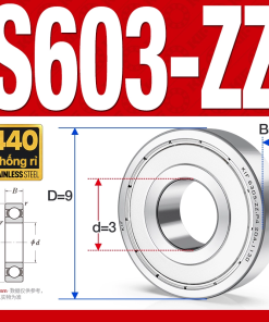 Vòng bi - bạc đạn mini S603-ZZ (Tốc độ cao - Inox 440C -  3*9*3 mm)