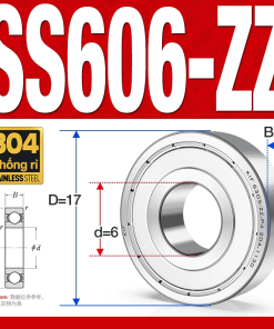 Vòng bi - bạc đạn mini SS606-ZZ (Chống ăn mòn - Inox 304 -  6*17*6 mm)