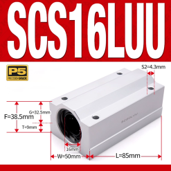 Con trượt tròn thân dài SCS16LUU (Gối trượt tròn mặt vuông)