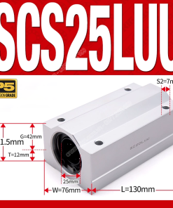 Con trượt tròn thân dài SCS25LUU (Gối trượt tròn mặt vuông)