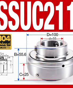 Vòng bi gối SSUC211 (Inox 304 - Đường kính trong 55 mm)