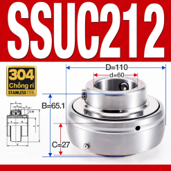 Vòng bi gối SSUC212 (Inox 304 - Đường kính trong 60 mm)