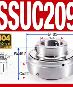 Vòng bi gối SSUC209 (Inox 304 - Đường kính trong 45 mm)