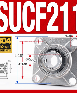 Gối đỡ vòng bi SUCF211 (Inox 304 - Đường kính trong 55 mm)