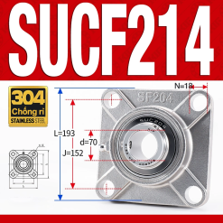 Gối đỡ vòng bi SUCF214 (Inox 304 - Đường kính trong 70 mm)