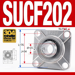 Gối đỡ vòng bi SUCF202 (Inox 304 - Đường kính trong 15 mm)