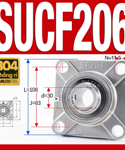 Gối đỡ vòng bi SUCF206 (Inox 304 - Đường kính trong 30 mm)