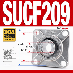 Gối đỡ vòng bi SUCF209 (Inox 304 - Đường kính trong 45 mm)