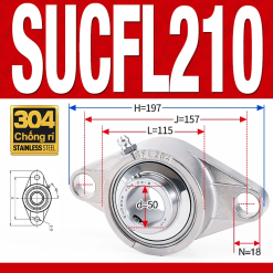 Gối đỡ vòng bi SUCFL210 (Inox 304 - Đường kính trong 50 mm)