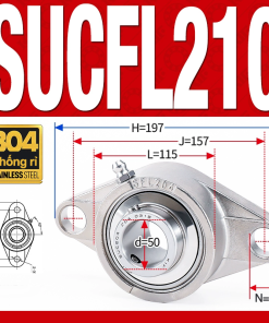 Gối đỡ vòng bi SUCFL210 (Inox 304 - Đường kính trong 50 mm)