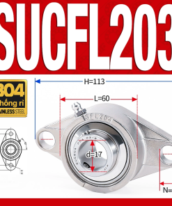 Gối đỡ vòng bi SUCFL203 (Inox 304 - Đường kính trong 17 mm)