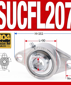Gối đỡ vòng bi SUCFL207 (Inox 304 - Đường kính trong 35 mm)