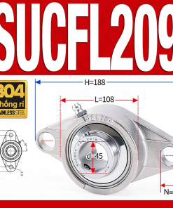 Gối đỡ vòng bi SUCFL209 (Inox 304 - Đường kính trong 45 mm)