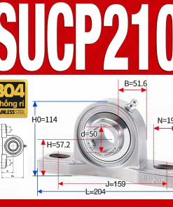 Gối đỡ vòng bi SUCP210 (Inox 304 - Đường kính trong 50 mm)