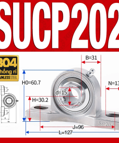 Gối đỡ vòng bi SUCP202 (Inox 304 - Đường kính trong 15 mm)