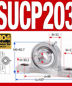 Gối đỡ vòng bi SUCP203 (Inox 304 - Đường kính trong 17 mm)