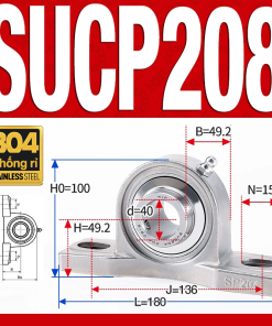 Gối đỡ vòng bi SUCP208 (Inox 304 - Đường kính trong 40 mm)
