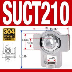 Gối đỡ vòng bi SUCT210 (Inox 304 - Đường kính trong 50 mm)