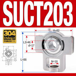Gối đỡ vòng bi SUCT203 (Inox 304 - Đường kính trong 17 mm)