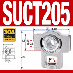 Gối đỡ vòng bi SUCT205 (Inox 304 - Đường kính trong 25 mm)