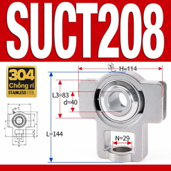 Gối đỡ vòng bi SUCT208 (Inox 304 - Đường kính trong 40 mm)