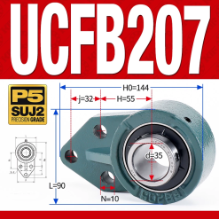 Gối đỡ vòng bi UCFB207 (Mỏng nhẹ - Đường kính trong 35 mm)