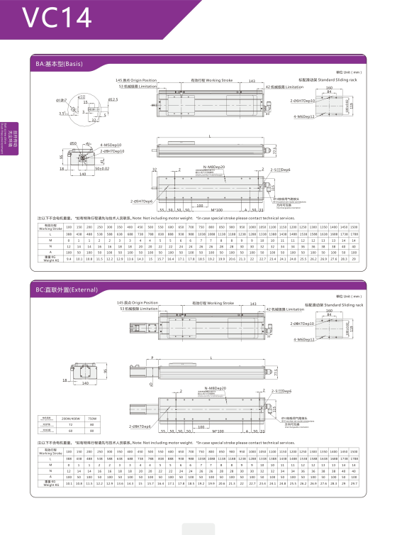 VC14 Module truyền động tuyến tính vít me Dòng VC (Chống xoắn, Tải trọng nặng) 7 00220VC14204 v5fgN 1