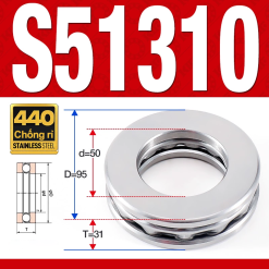 Vòng bi - bạc đạn S51310 (Chặn trục - Inox440C - 50*95*31 mm)