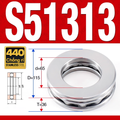 Vòng bi - bạc đạn SS51313 (Chặn trục - Inox 304 - 65*115*36 mm)