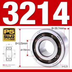 Vòng bi - bạc đạn 3214 (Không phớt - 70*125*39,7 mm)