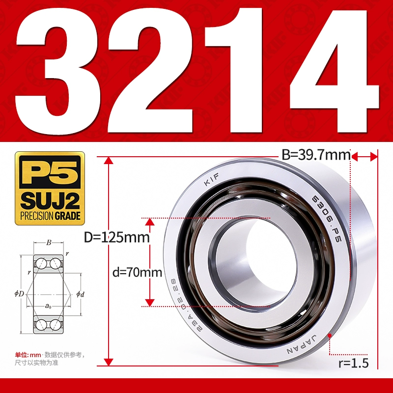 Vòng bi - bạc đạn 3214 (Không phớt - 70*125*39,7 mm)