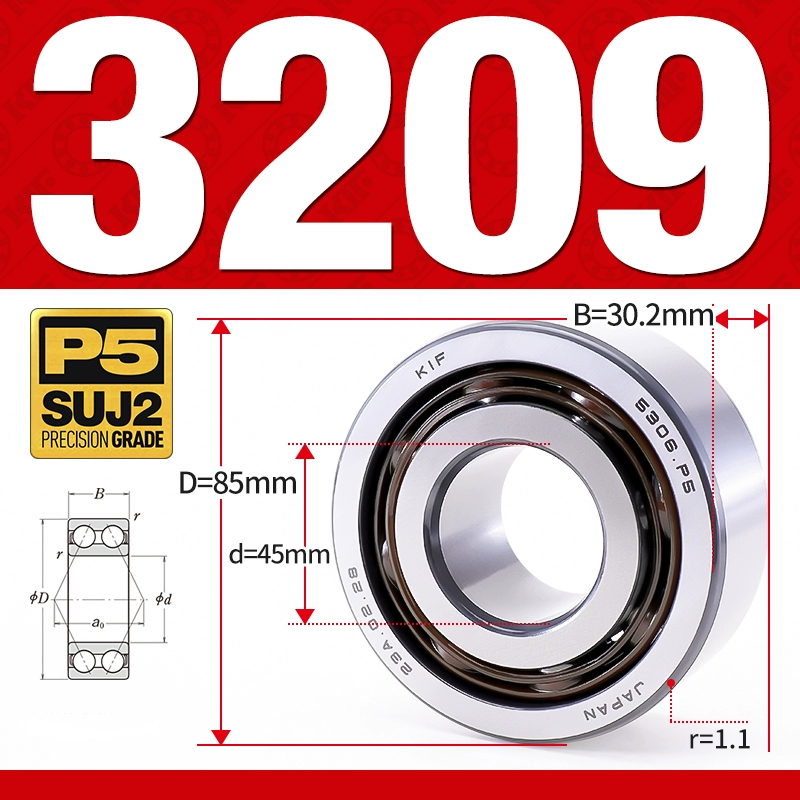 Vòng bi - bạc đạn 3209 (Không phớt -  45*85*30.2 mm)