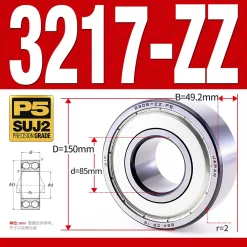 Vòng bi - bạc đạn 3217-ZZ  (Phớt kim loại - 85*150*49,2 mm)