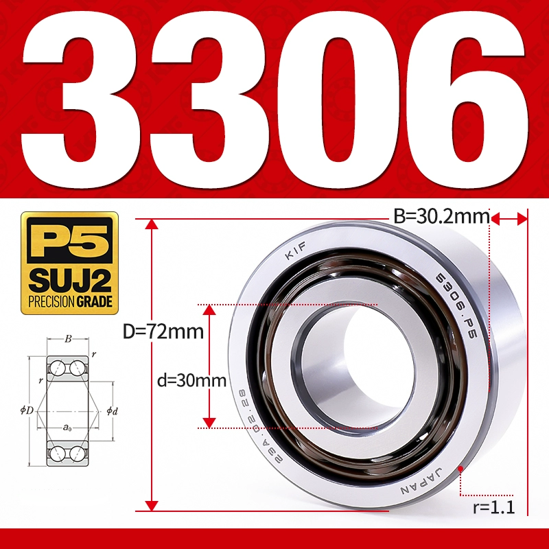 Vòng bi - bạc đạn 3306 (Không phớt - 30*72*30.2 mm)