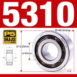 Vòng bi - bạc đạn 5310 (Không phớt - 50*110*44,4 mm)