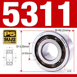 Vòng bi - bạc đạn 5311 (Không phớt - 55*120*49,2 mm)