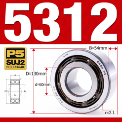 Vòng bi - bạc đạn 5314 (Không phớt - 70*150*63,5 mm)