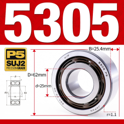 Vòng bi - bạc đạn 5305 (Không phớt - 25*62*25,4 mm)