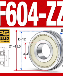 Vòng bi - bạc đạn mini F604-ZZ (Mặt bích -  4*12*4 mm)